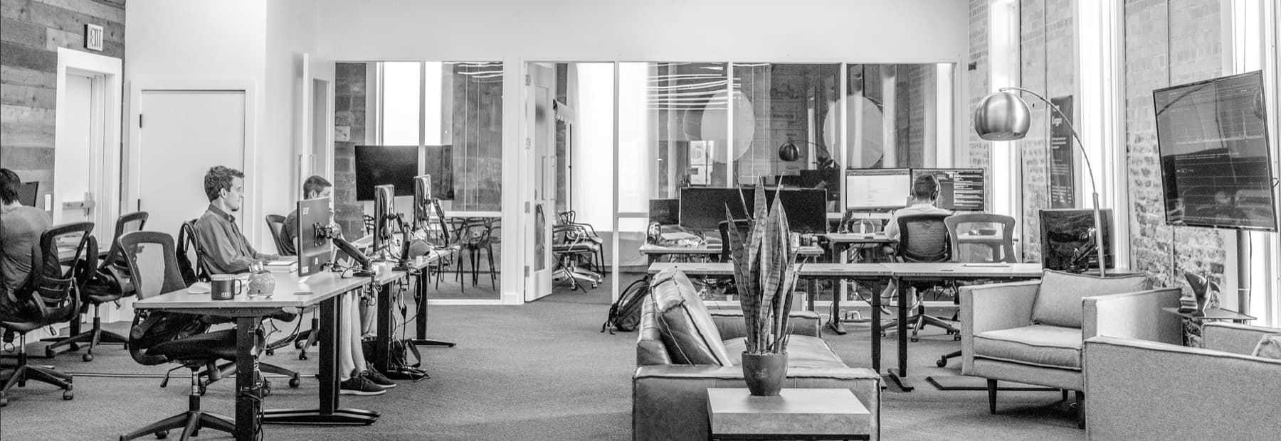 An empty office early in the morning